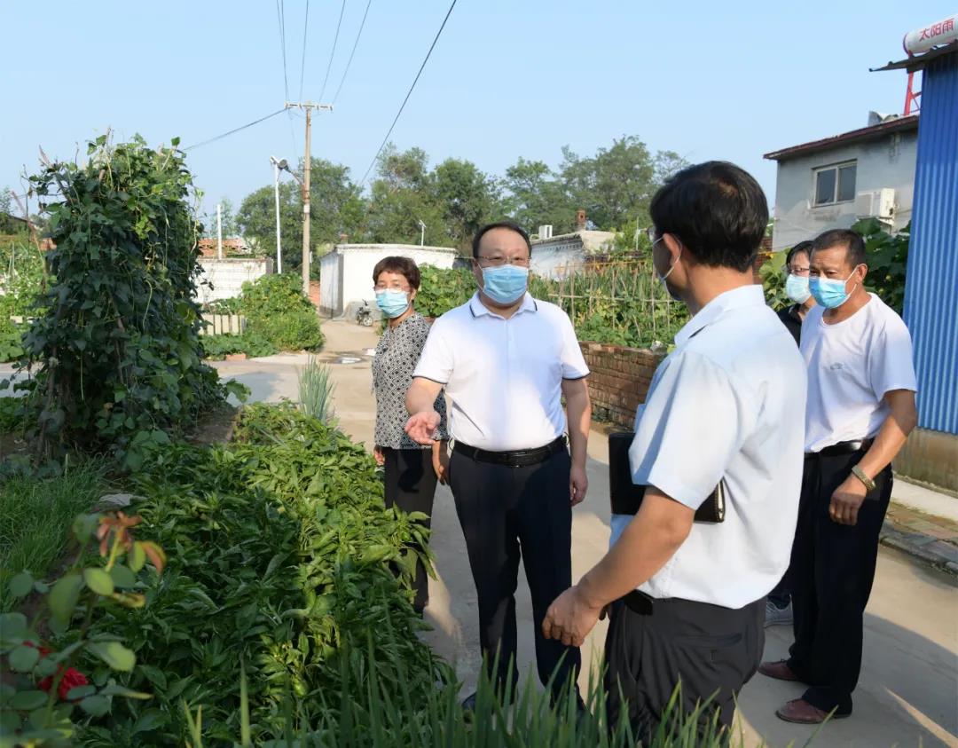 梁志彦在上碑镇就开展农村人居环境整治等工作进行实地调研.